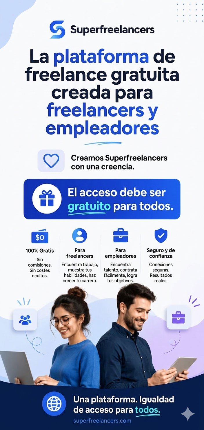 Superfreelancers - la plataforma gratuita de empleos freelance que conecta freelancers y empleadores en todo el mundo